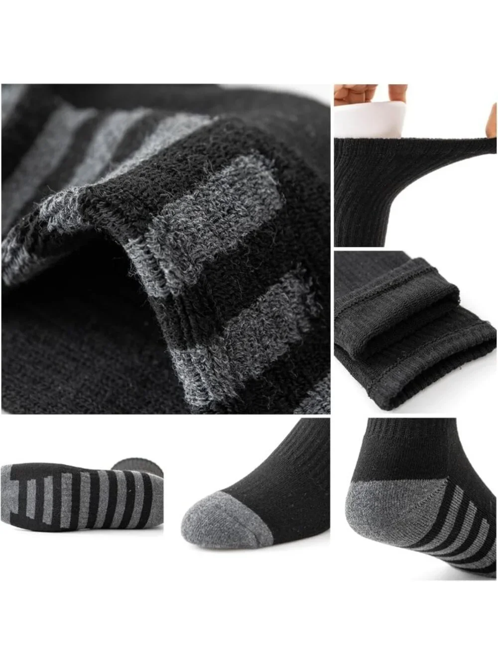8 Pairs Men's Crew Cushion Socks - Breathable Athletic Running & Workout Socks